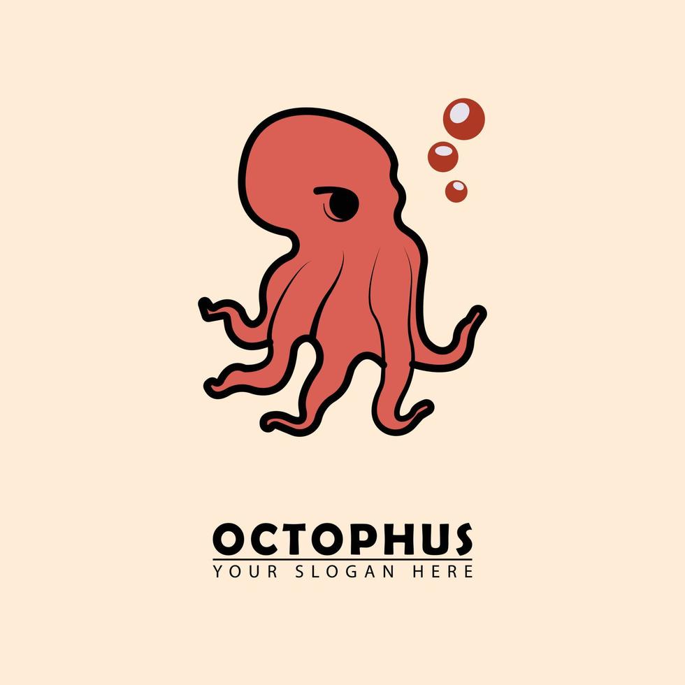 Octopus Sea Demon Logo Vektorsymbol vektor