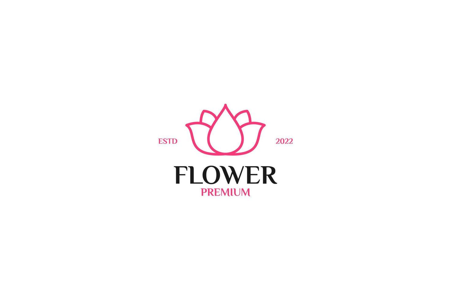 Flache Umrisse Seerose Logo Design Vektor Illustration