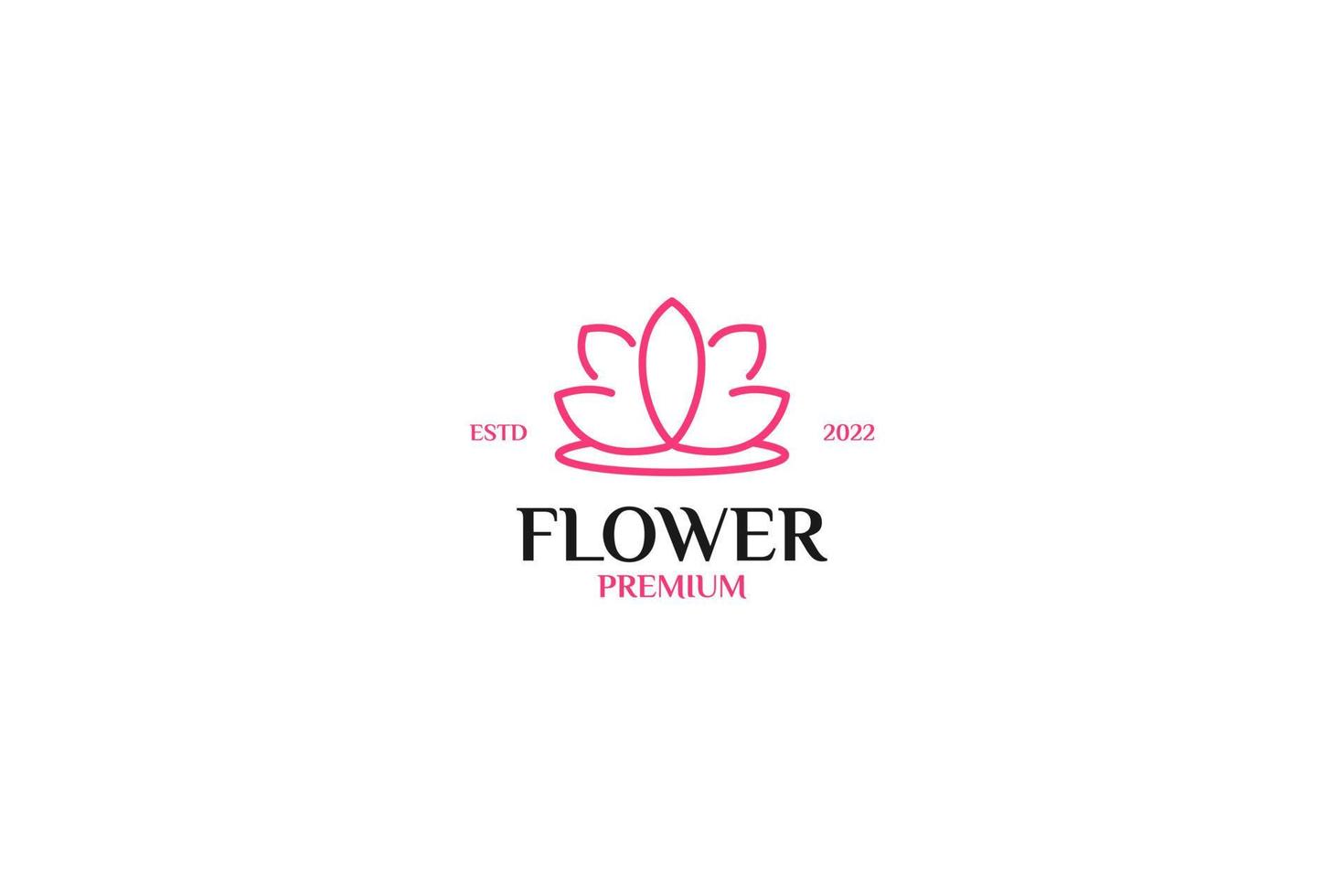 Flache Umrisse Seerose Logo Design Vektor Illustration