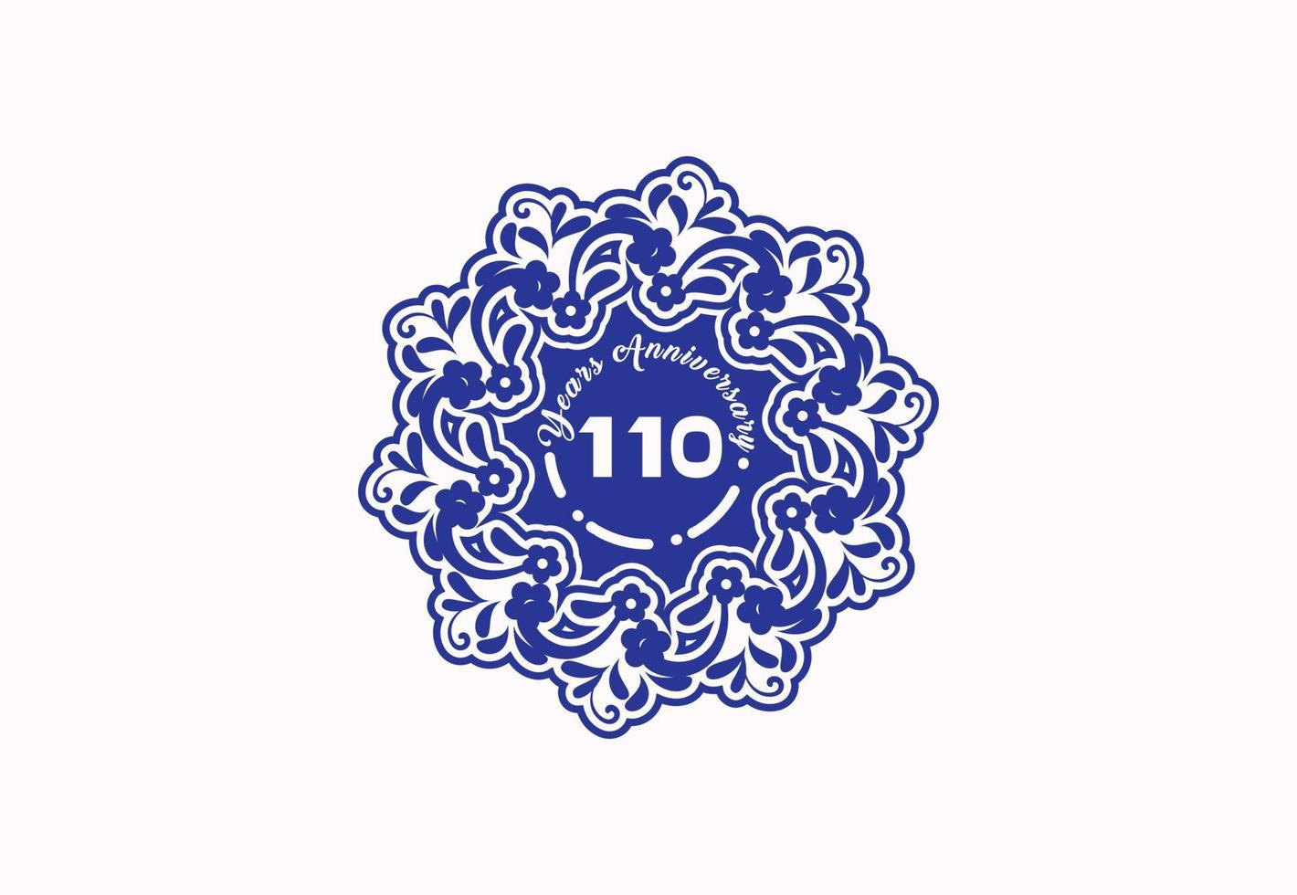 110 år årsdag logotyp och klistermärke design vektor