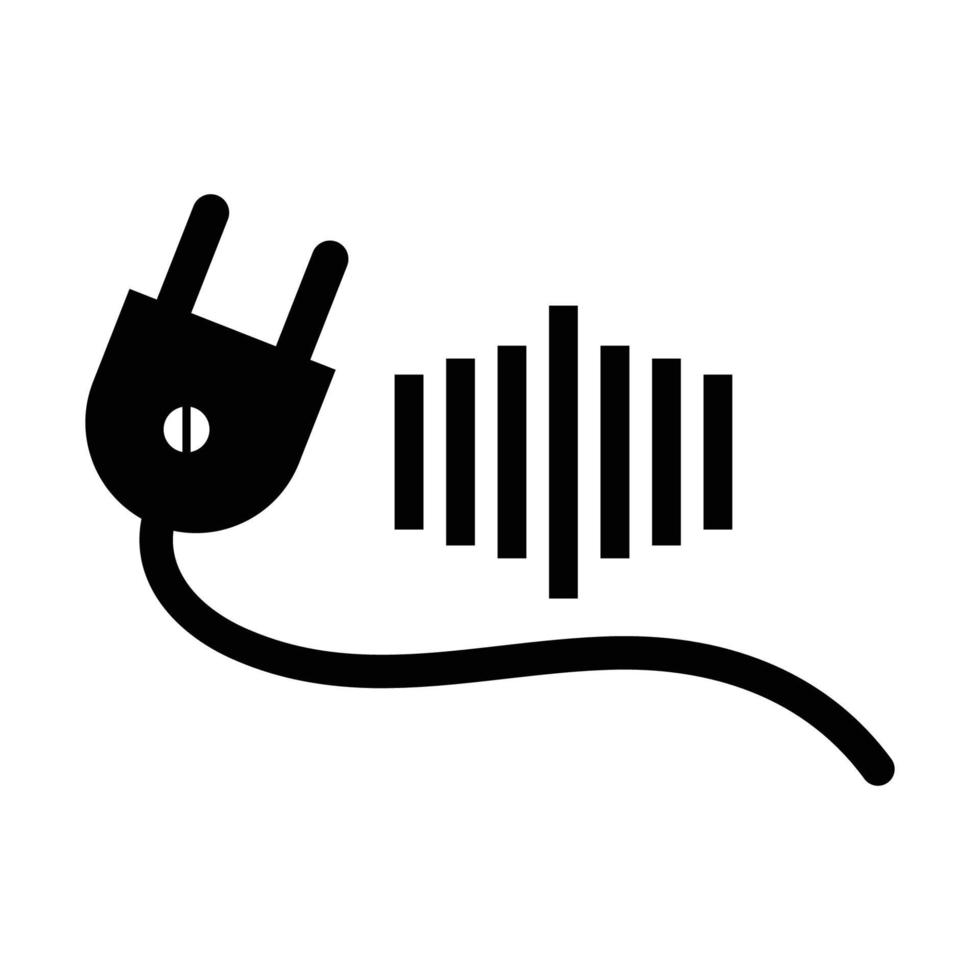 Flaches Design des elektrischen Plug-in-Symbol-Logo-Vektors vektor