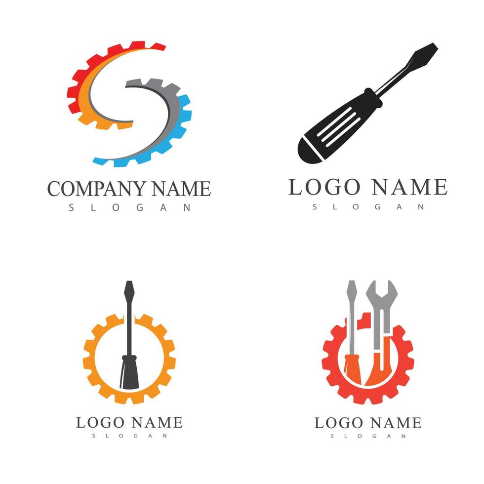 service logotyp mall vektor illustration design