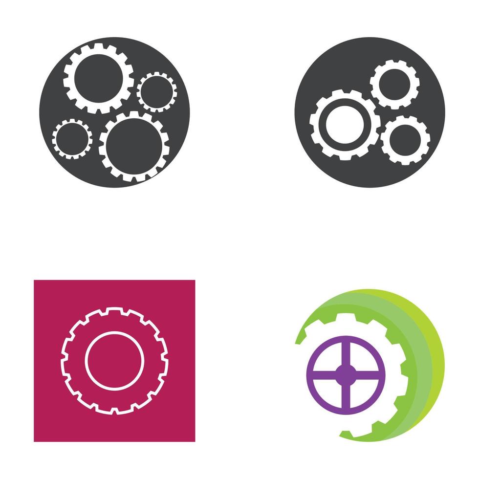 Getriebe Logo Vorlage Vektor Icon Illustration Design