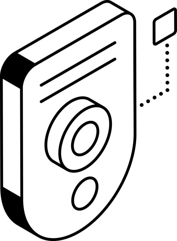 ett översikt isometrisk ikon av digital låsa vektor