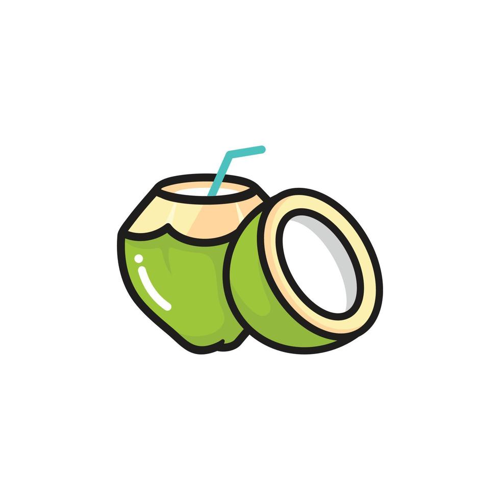 kokos frukt ikon design vektor