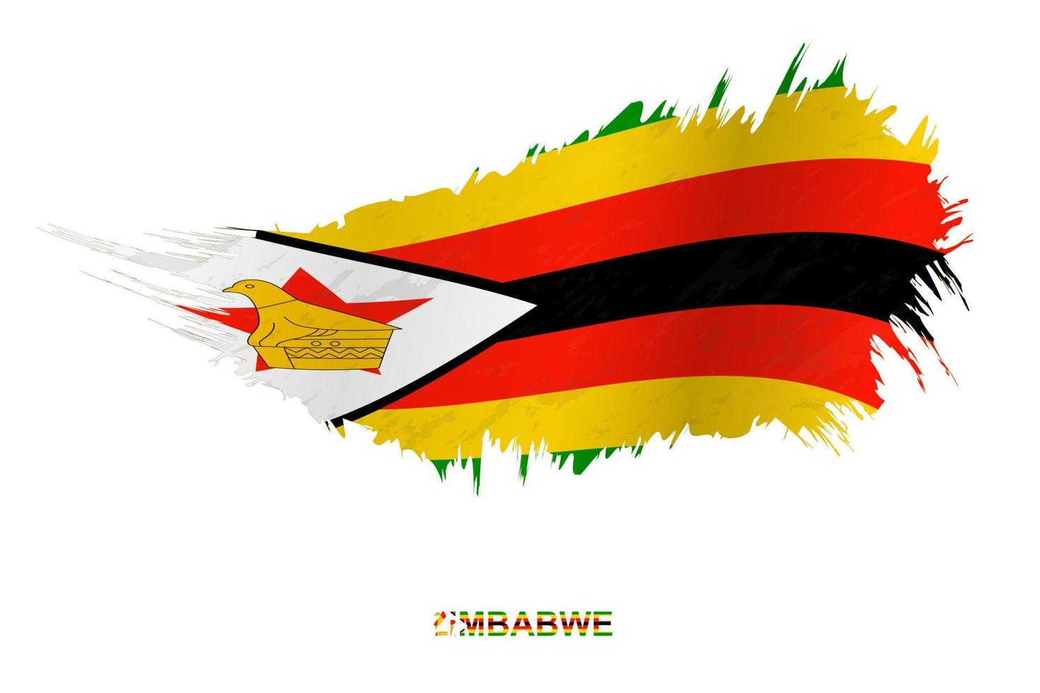 flagga av zimbabwe i grunge stil med vinka effekt. vektor