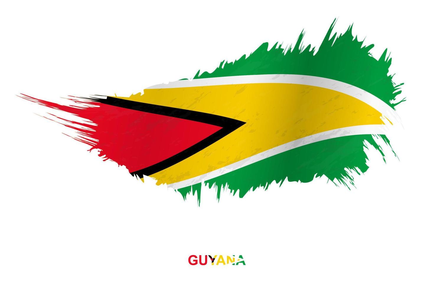 flagga av guyana i grunge stil med vinka effekt. vektor