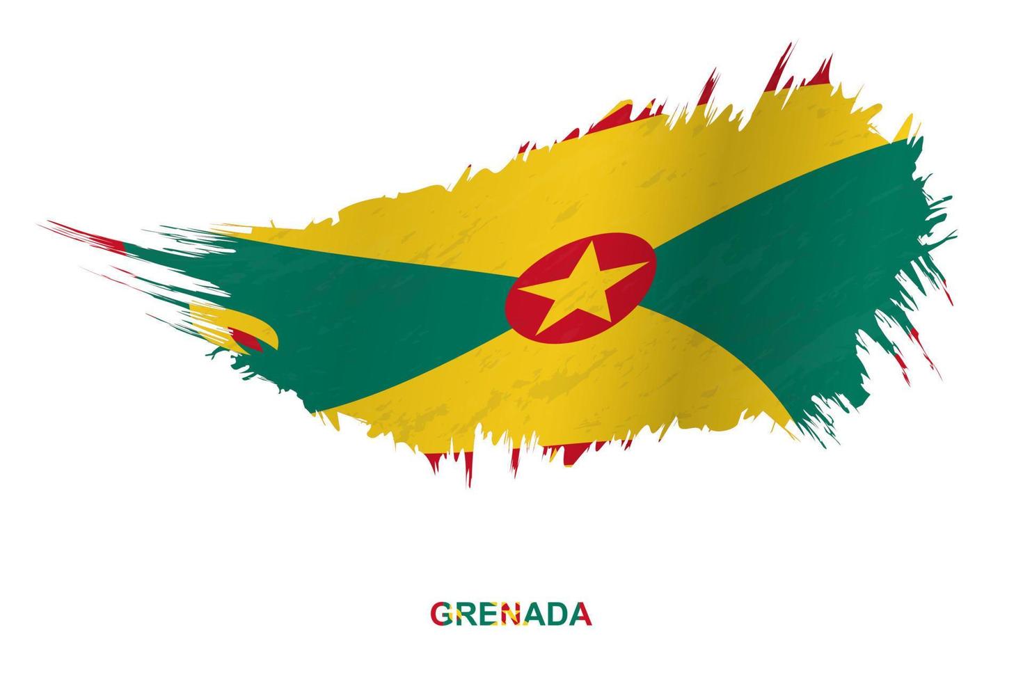 Flagge von Grenada im Grunge-Stil mit Welleneffekt. vektor