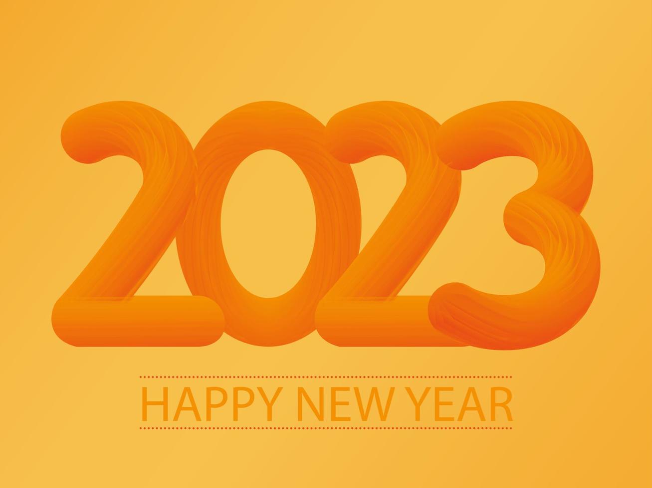 abstrakt orange ny 2023 år siffra på orange bakgrund. vektor