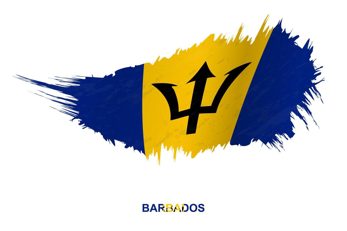 flagga av barbados i grunge stil med vinka effekt. vektor