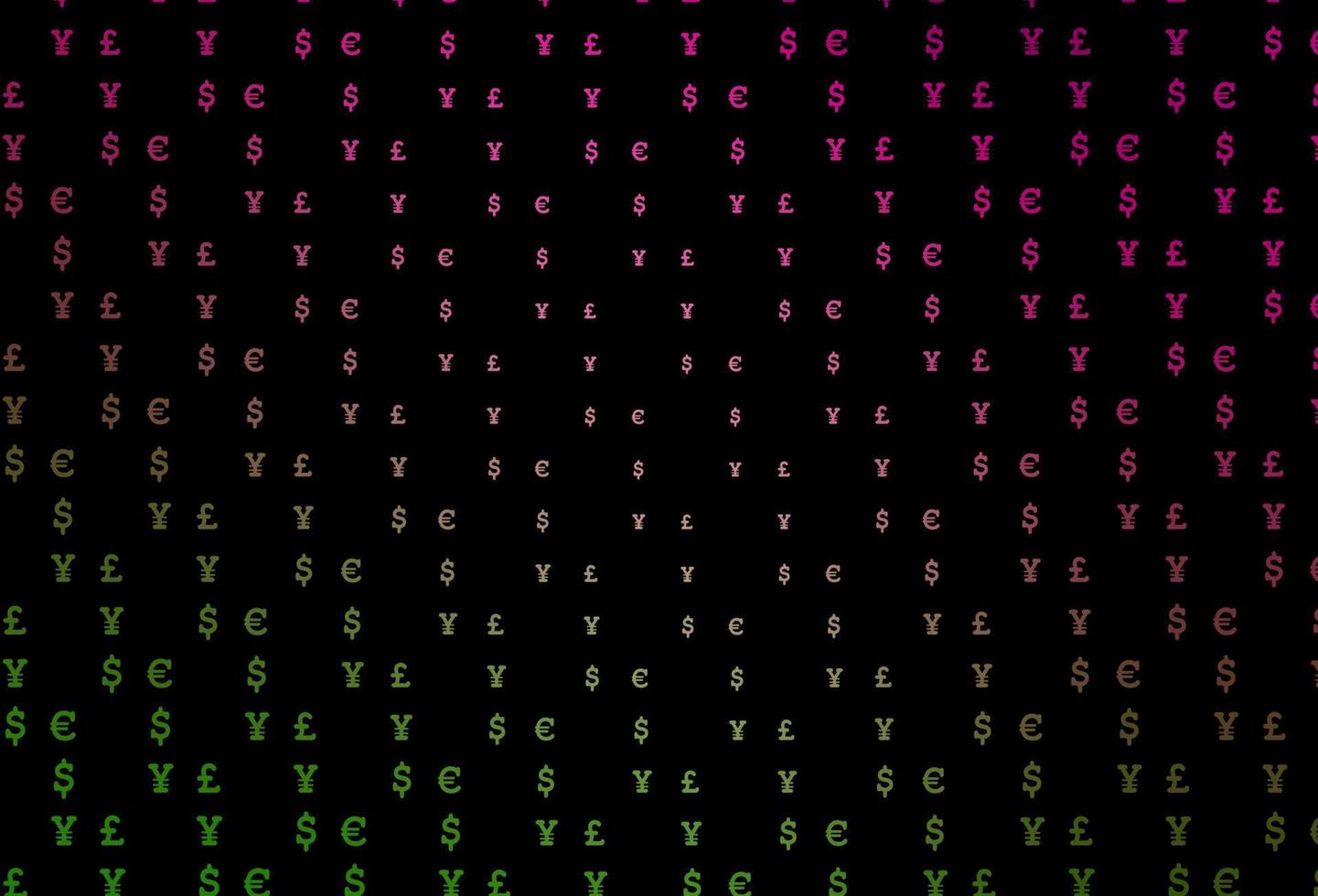 dunkelrosa, grüne Vektortextur mit Finanzsymbolen. vektor