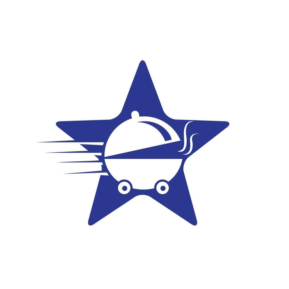 Star Food Delivery-Logo-Design. Zeichen für schnellen Lieferservice. vektor