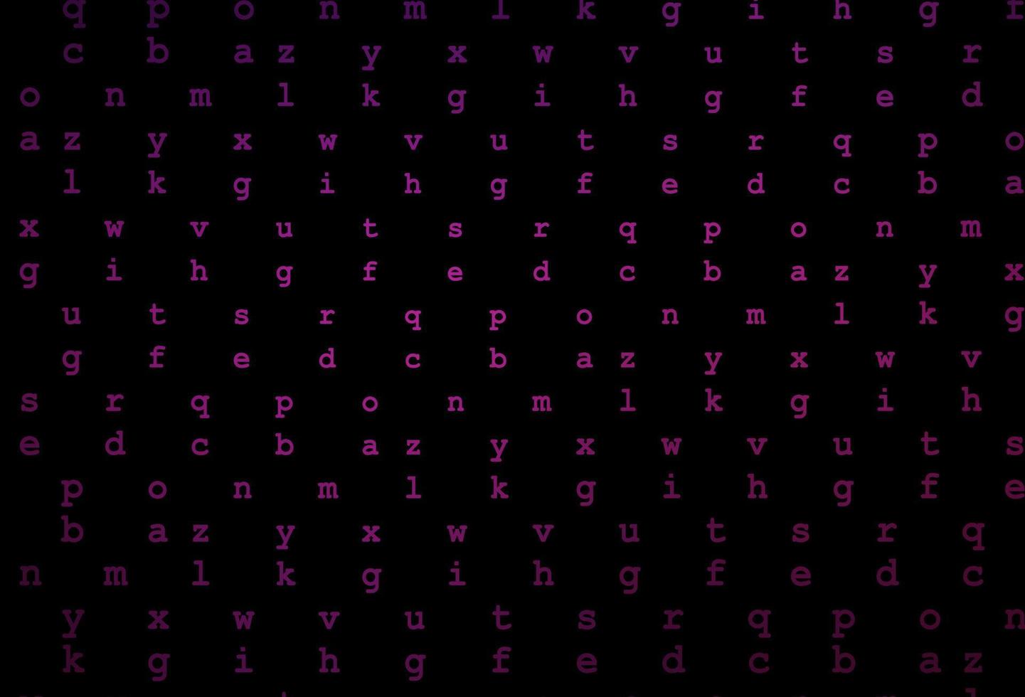 dunkelrosa Vektorhintergrund mit Zeichen des Alphabets. vektor
