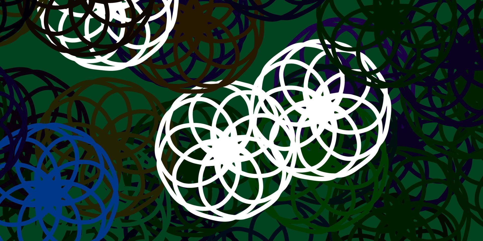 hellblaues, grünes Vektorlayout mit Kreisformen. vektor