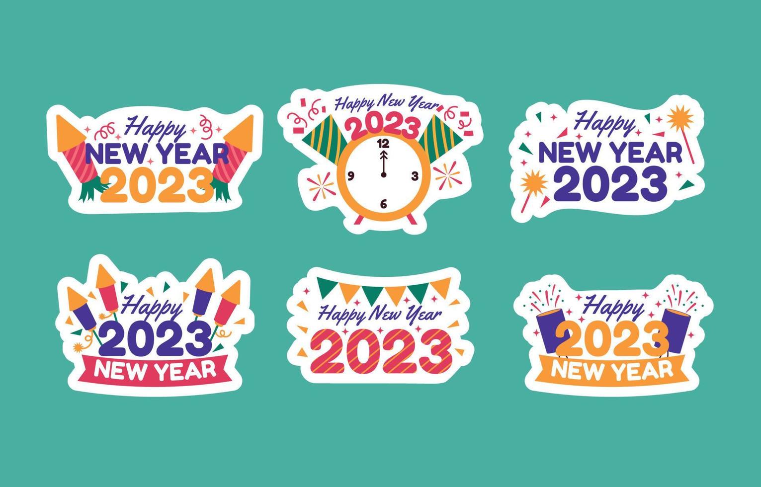 Stickersammlung für das neue Jahr vektor