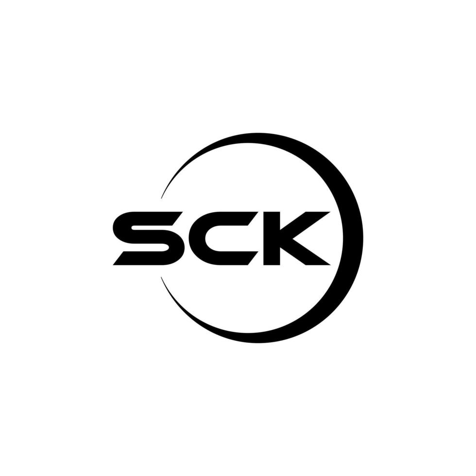 sck-Buchstaben-Logo-Design im Illustrator. Vektorlogo, Kalligrafie-Designs für Logo, Poster, Einladung usw. vektor