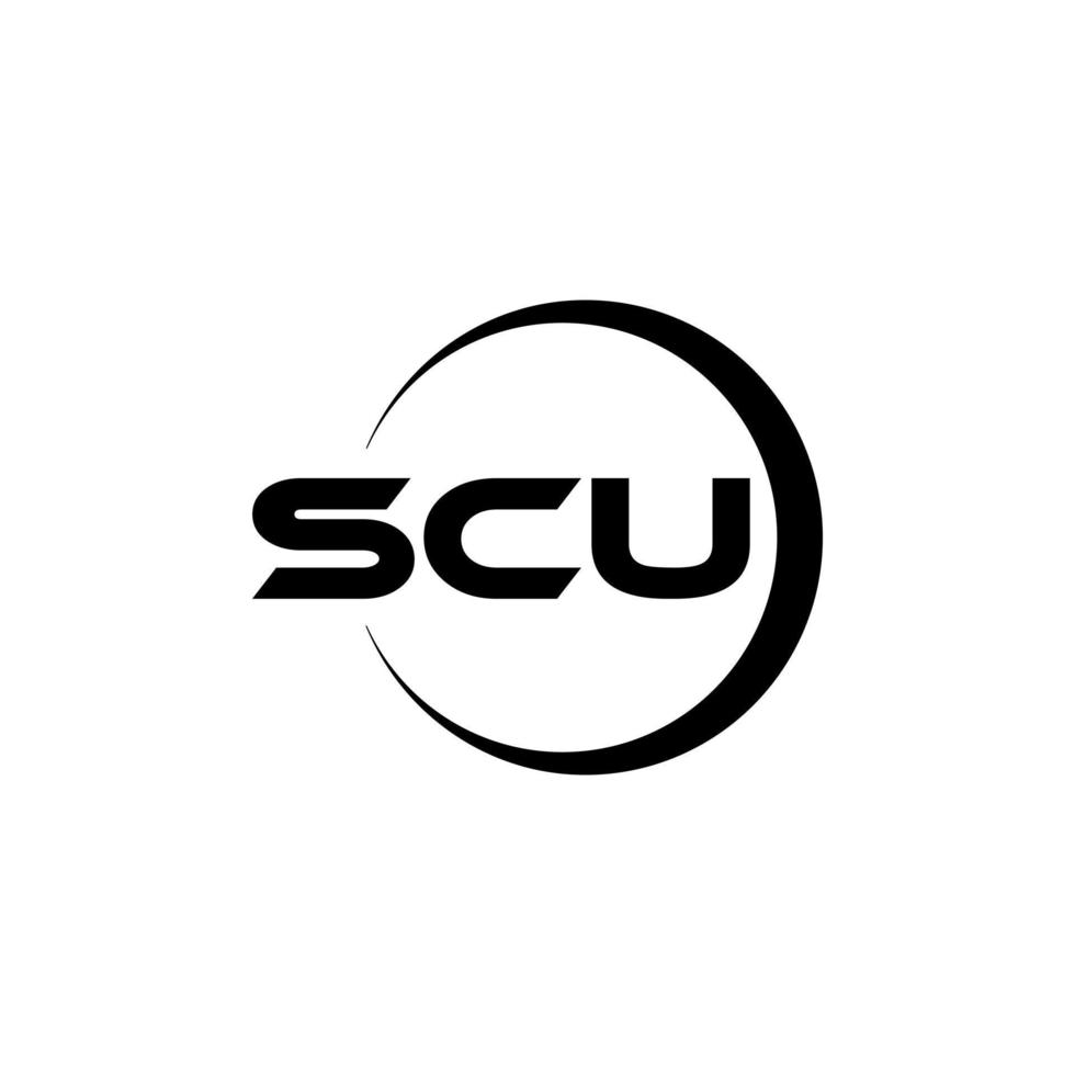 scu-Buchstaben-Logo-Design im Illustrator. Vektorlogo, Kalligrafie-Designs für Logo, Poster, Einladung usw. vektor