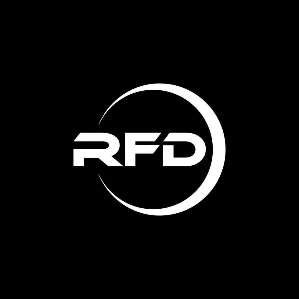 rfd-Brief-Logo-Design im Illustrator. Vektorlogo, Kalligrafie-Designs für Logo, Poster, Einladung usw. vektor