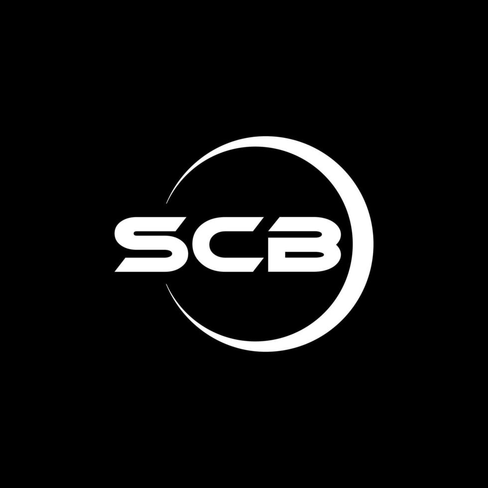 scb-Brief-Logo-Design im Illustrator. Vektorlogo, Kalligrafie-Designs für Logo, Poster, Einladung usw. vektor