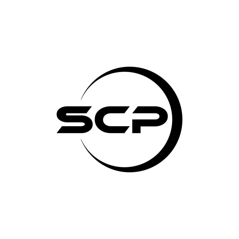 scp brev logotyp design i illustratör. vektor logotyp, kalligrafi mönster för logotyp, affisch, inbjudan, etc.