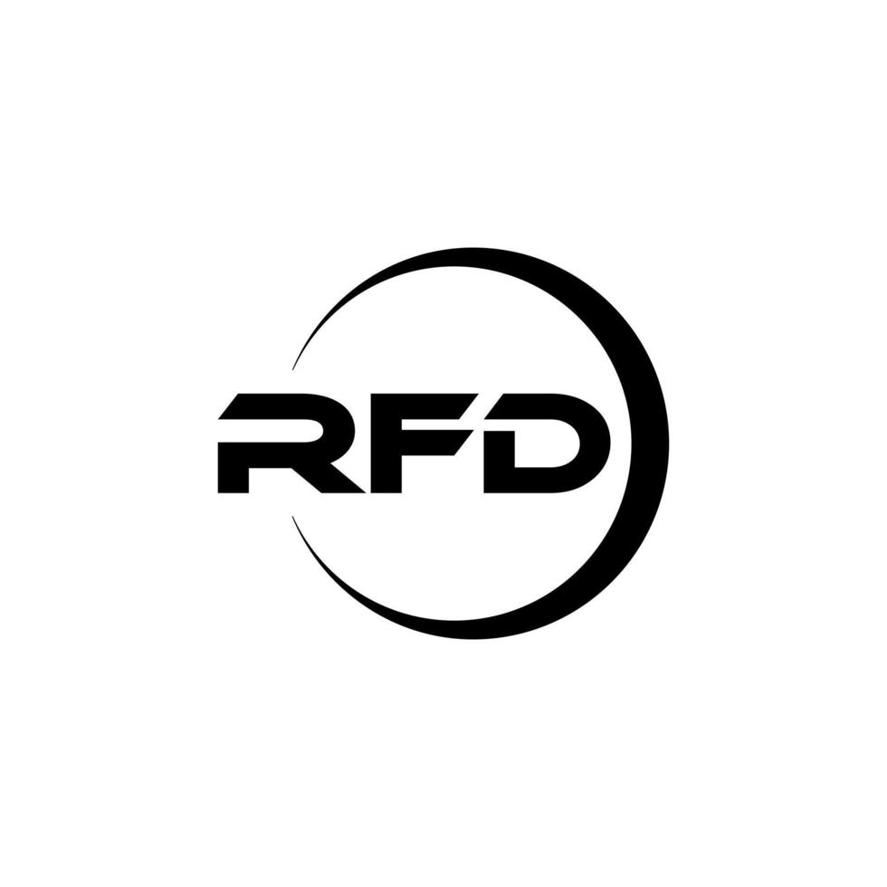 rfd-Brief-Logo-Design im Illustrator. Vektorlogo, Kalligrafie-Designs für Logo, Poster, Einladung usw. vektor