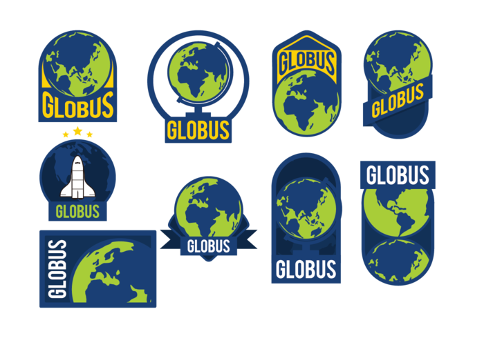 Globus Etiketten Vektor