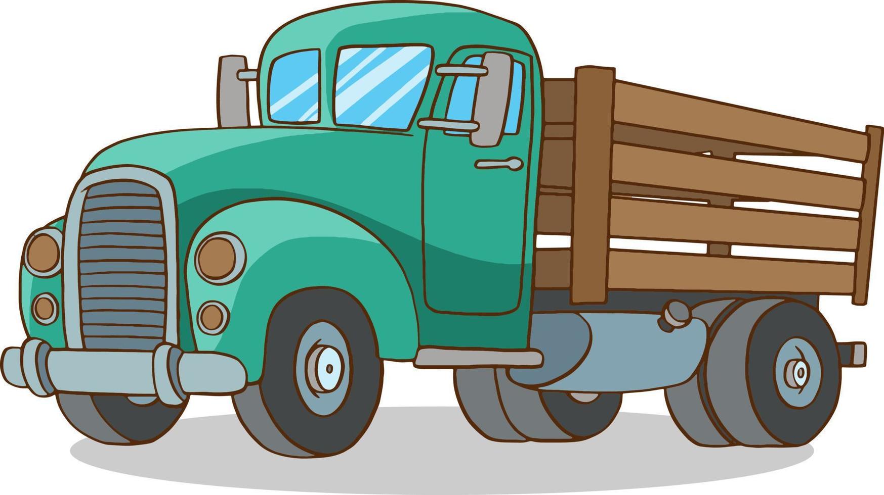 alter Pickup-Truck-Cartoon-Vektor vektor