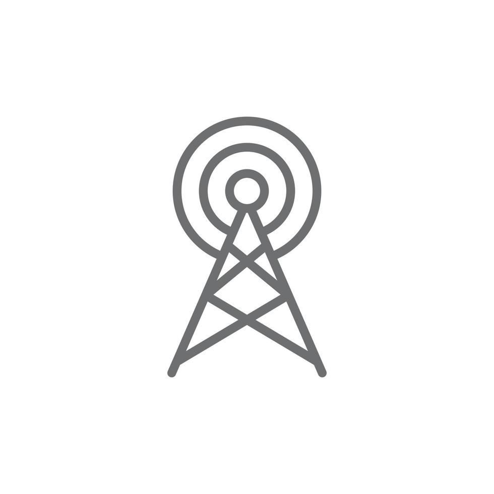eps10 grå vektor sändare antenn eller utsända ikon isolerat på vit bakgrund. wiFi torn översikt symbol i en enkel platt trendig modern stil för din hemsida design, logotyp, och mobil app