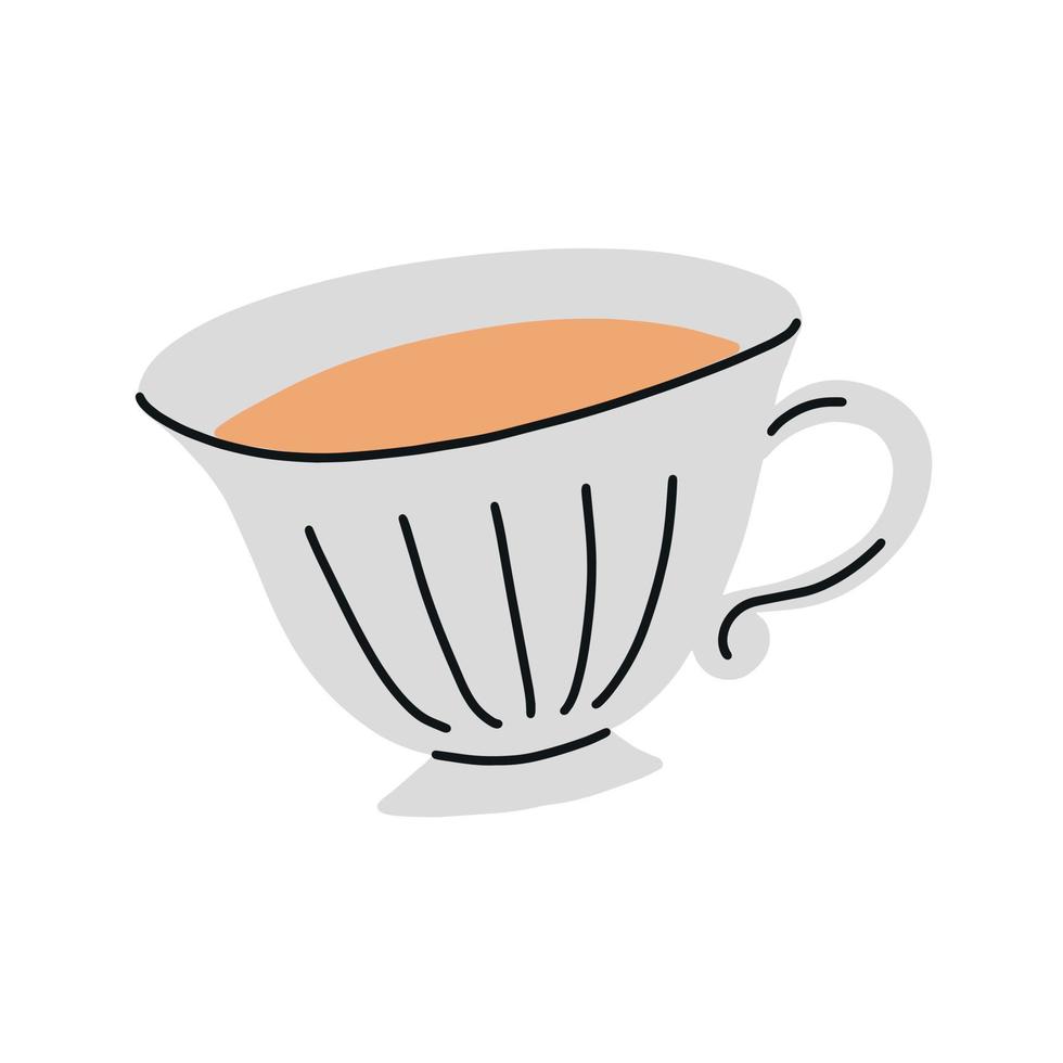 eine Tasse Tee. hand gezeichnete einfache vektorillustration vektor