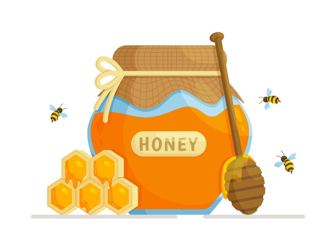 vektor illustration av naturlig, färsk, friska honung.