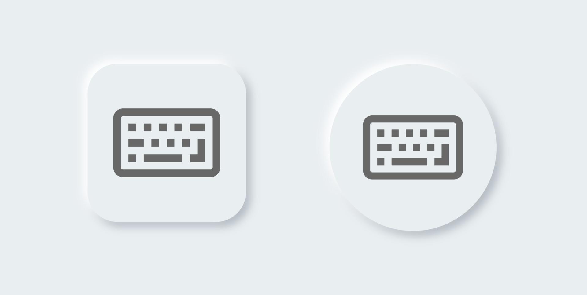tangentbord linje ikon i neomorf design stil. dator knapp tecken vektor illustration.