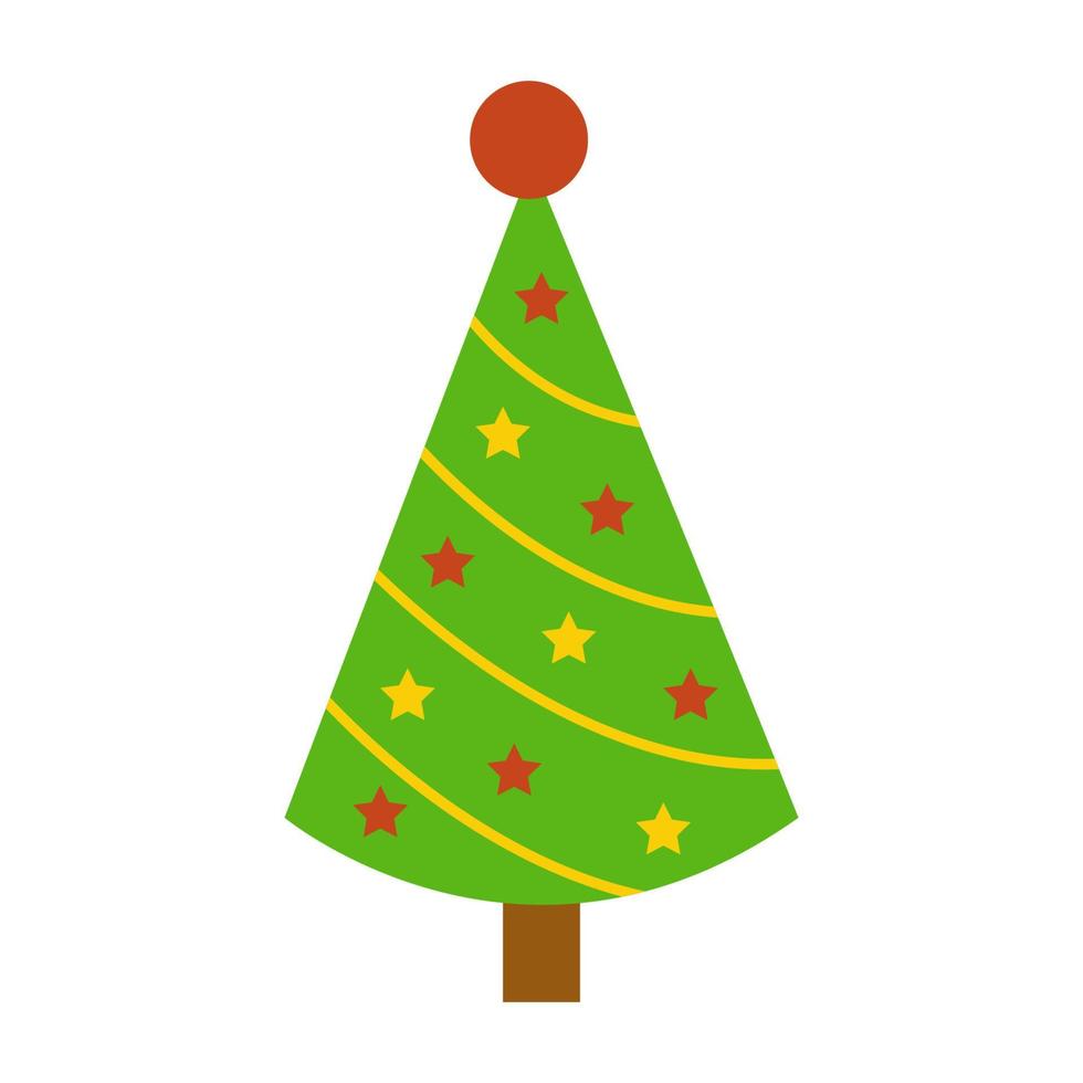 vektor illustration av tecknad serie jul träd på vit bakgrund.