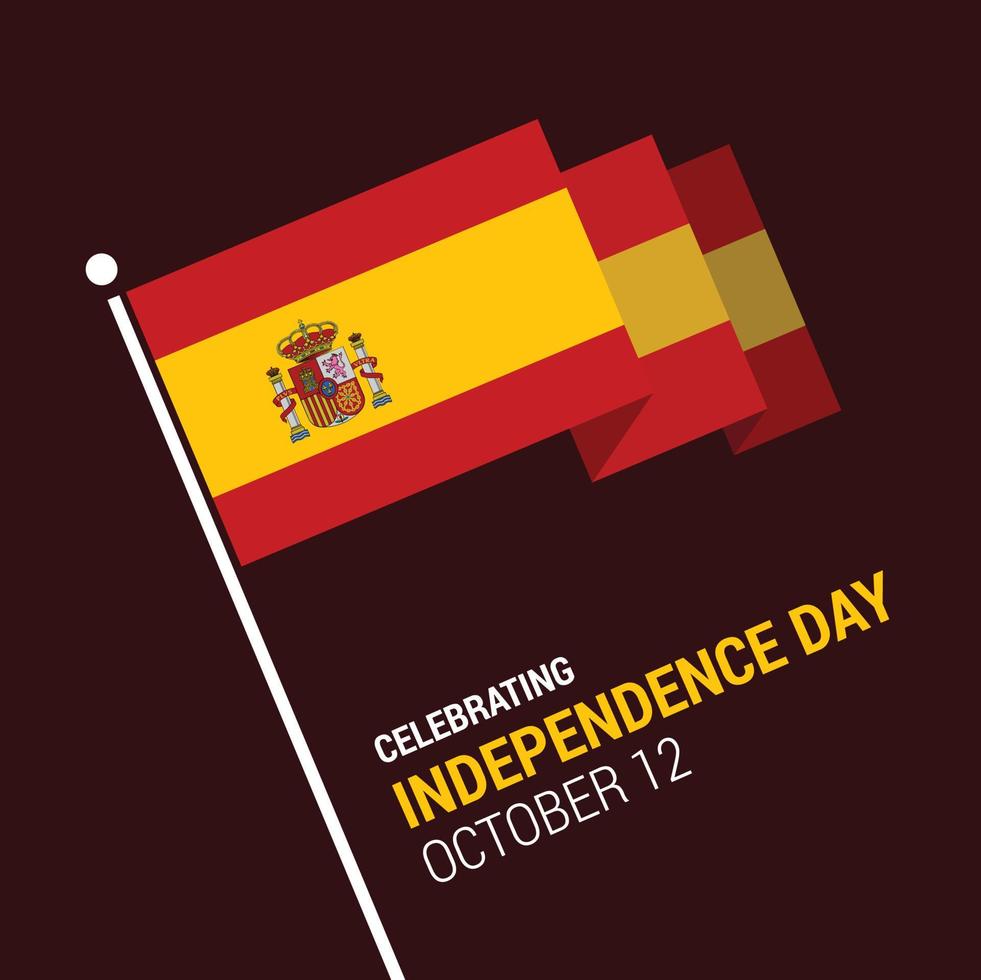 spanien unabhängigkeitstag design kartenvektor vektor