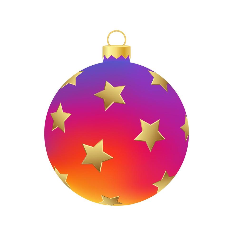 rainbow julgran leksak eller boll volymetrisk och realistisk färg illustration vektor
