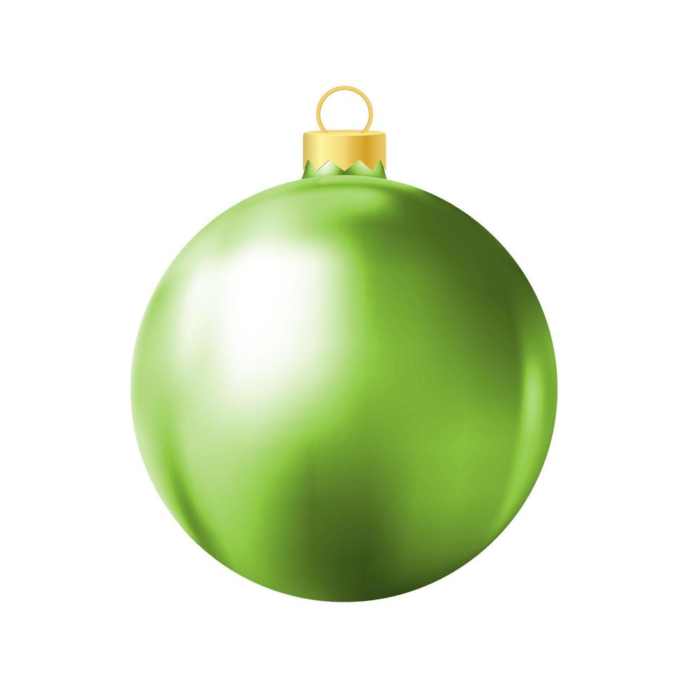 realistische farbillustration des grünen weihnachtsbaumspielzeugs vektor