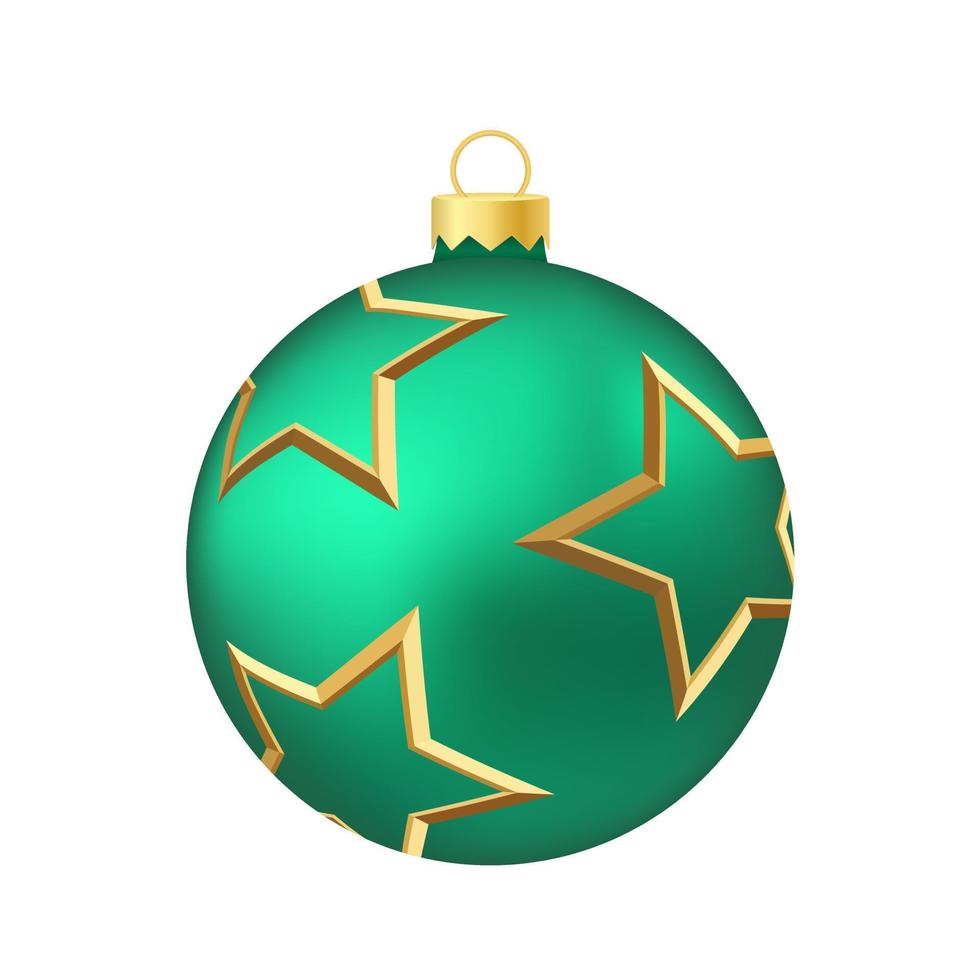grünes Menthol-Weihnachtsbaumspielzeug oder Ball volumetrische und realistische Farbabbildung vektor