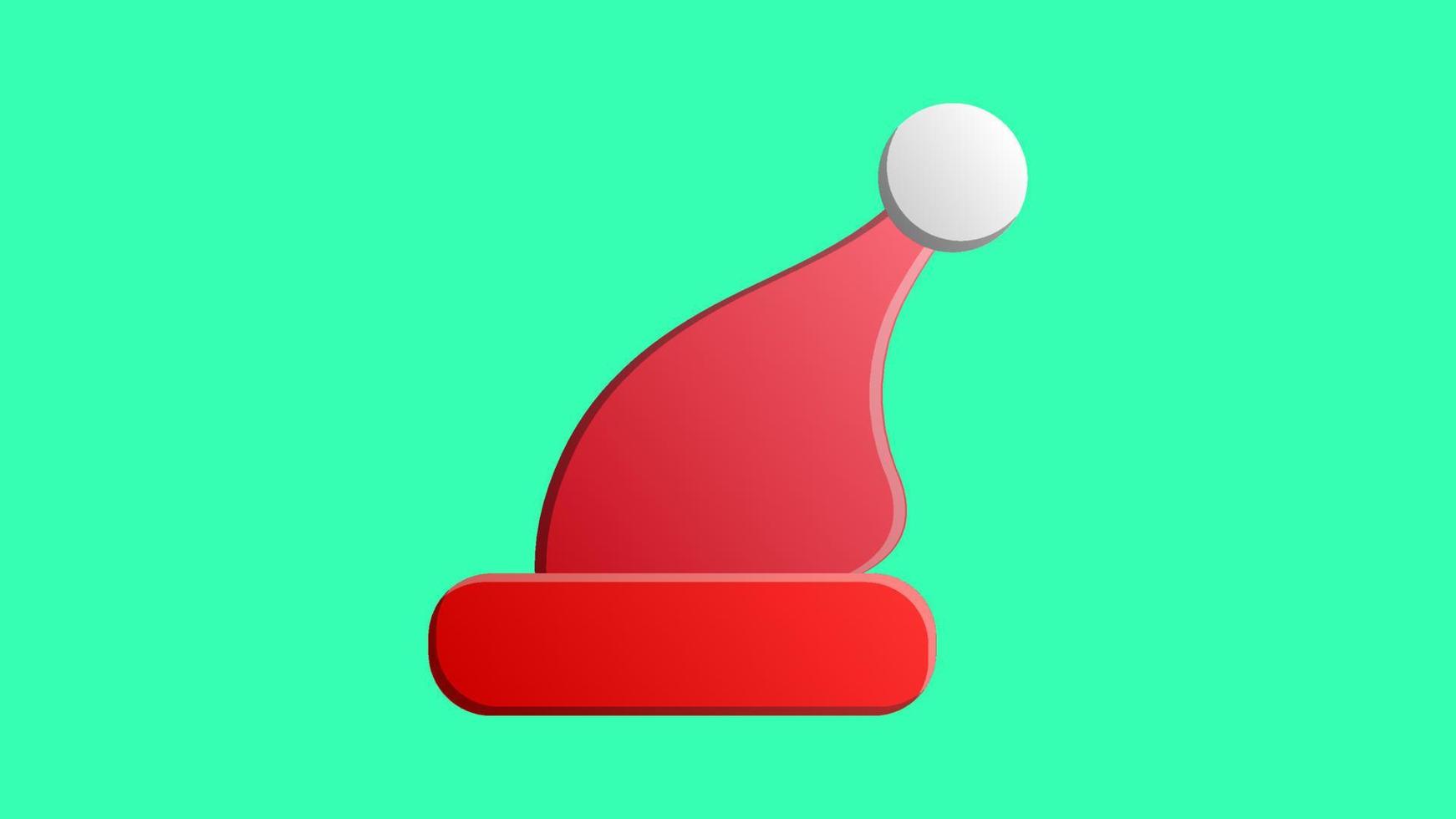 Weihnachtsweihnachtsmann-Hut mit Schatten vektor