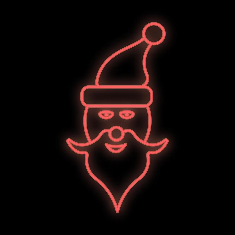 weihnachtsmann leuchtreklame. frohe weihnachten neonbanner mit vintage weihnachtsschriftzug auf wandhintergrund vektor