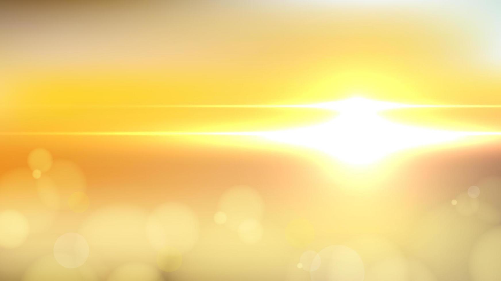 sonnenaufgangszeit sonnenlicht mit bokeh auf gelbem unscharfem naturhintergrund vektor