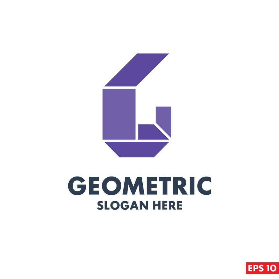 geometrisches Logodesign mit Typografie und hellem Hintergrundvektor vektor