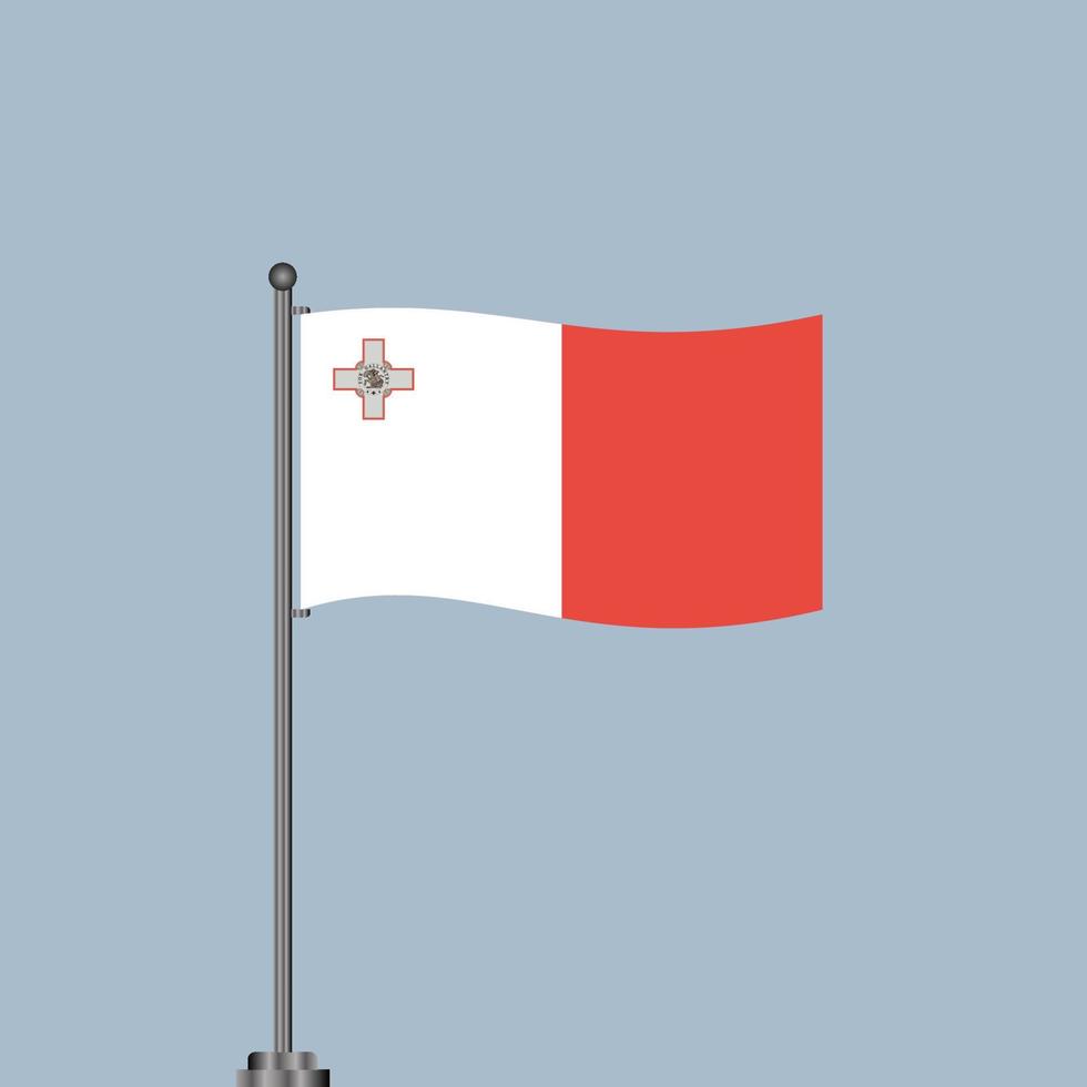 illustration der malta-flaggenschablone vektor