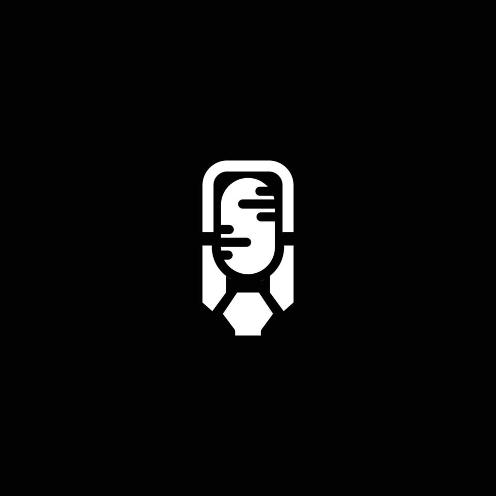 podcast logotyp ikon design mall platt vektor