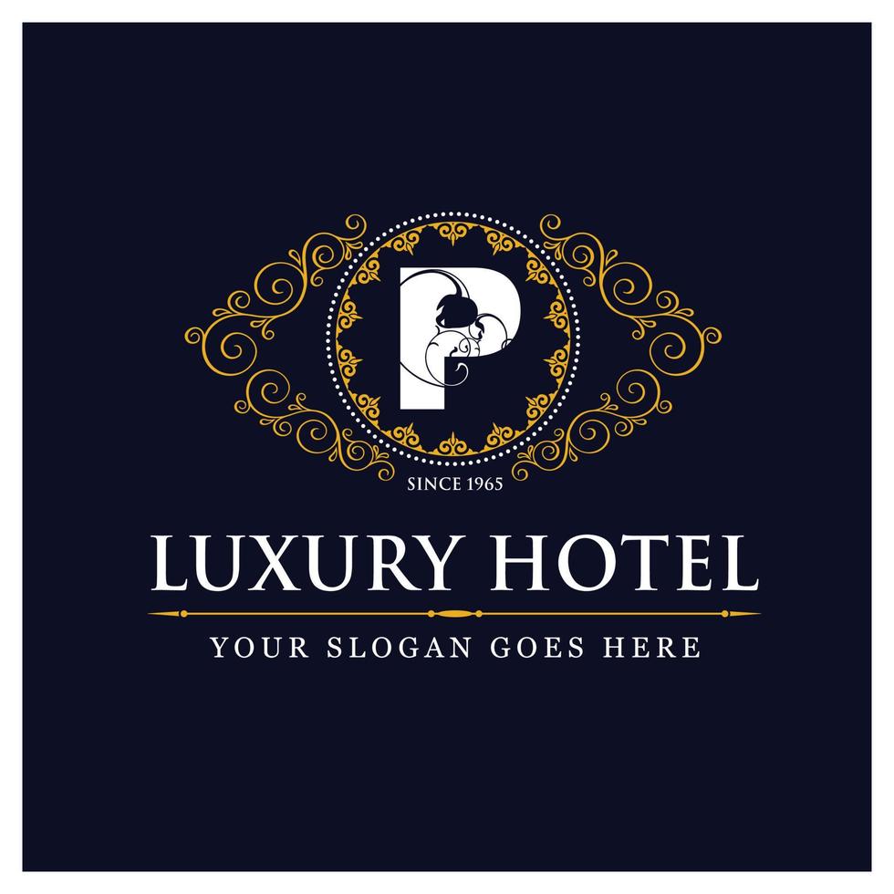 lyx hotell design med logotyp och typografi vektor