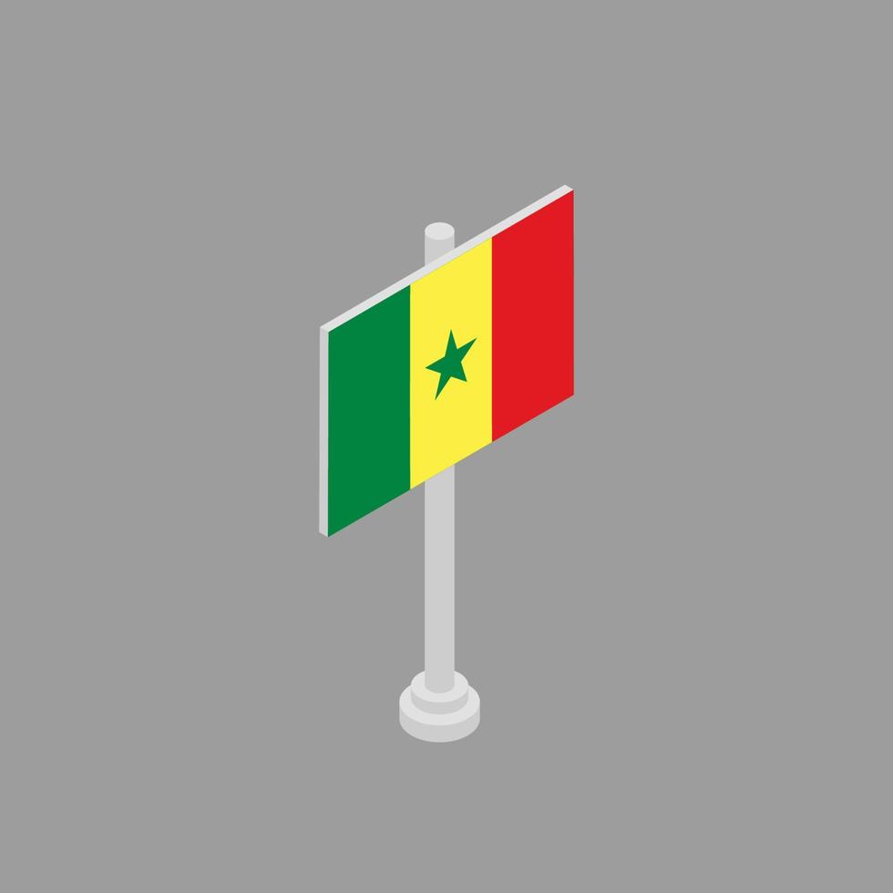 Illustration der Senegal-Flaggenvorlage vektor