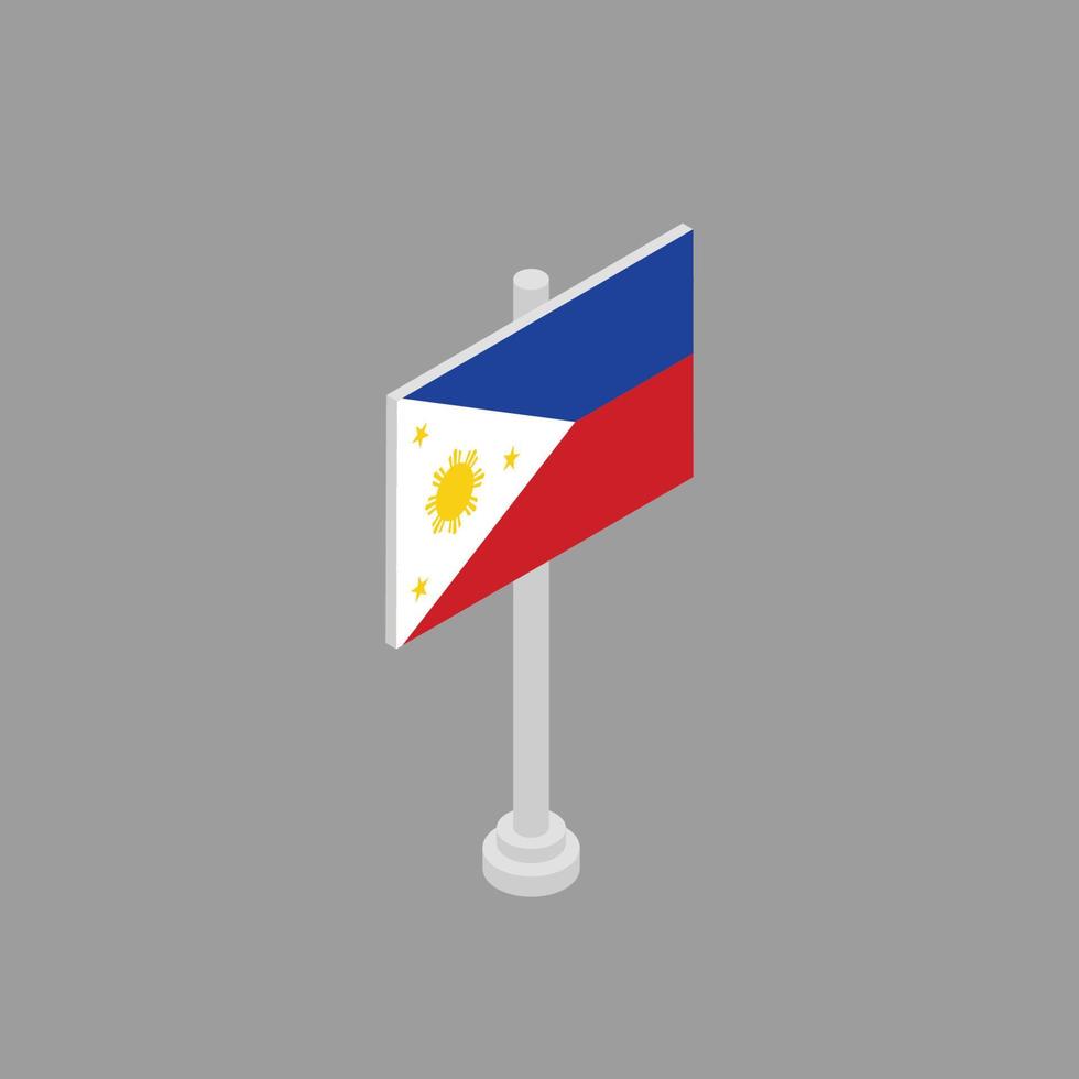 Illustration der philippinischen Flaggenvorlage vektor