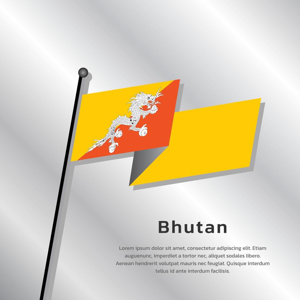 illustration av bhutan flagga mall vektor