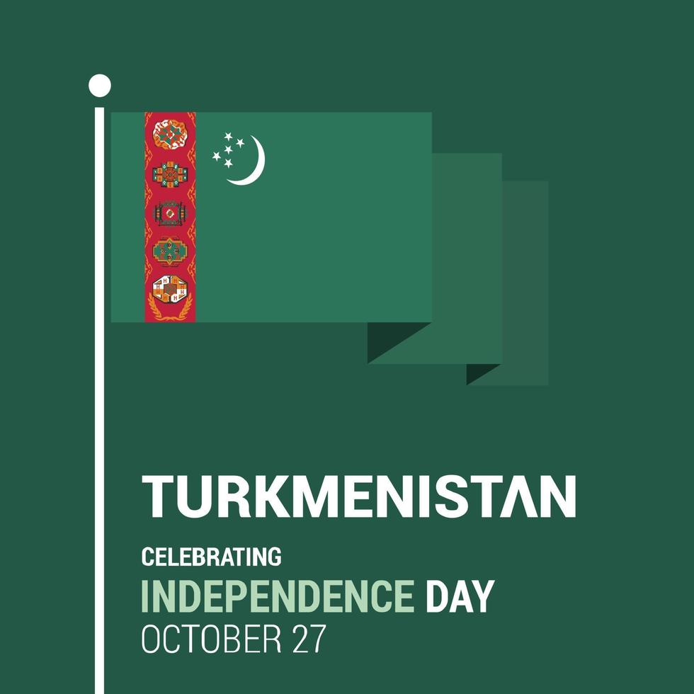 turkmenistan unabhängigkeitstag design kartenvektor vektor