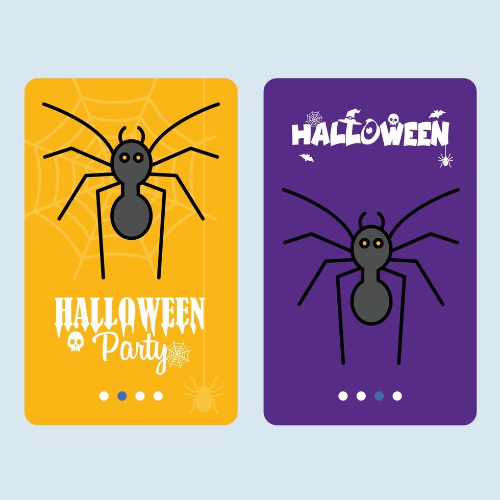 Lycklig halloween inbjudan design med Spindel vektor