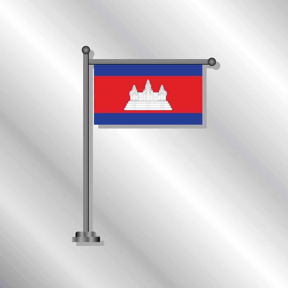 illustration av cambodia flagga mall vektor