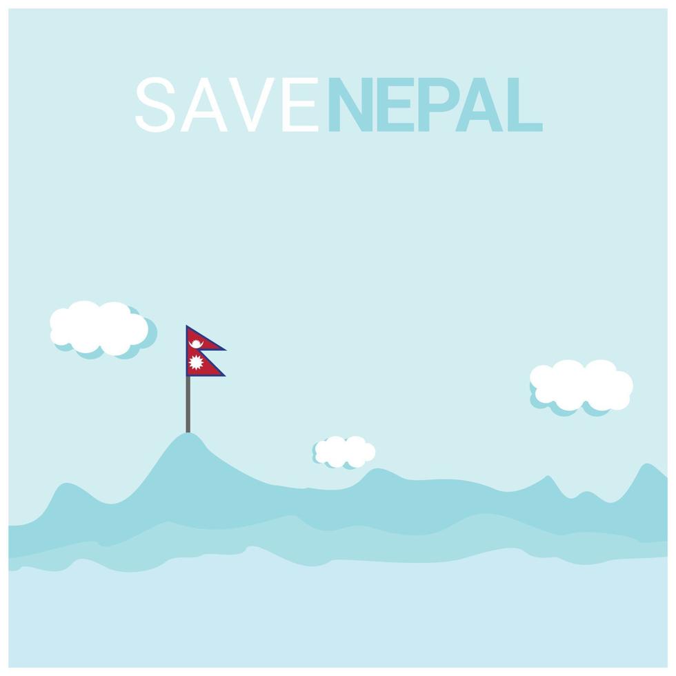 spara nepal typografisk design vektor